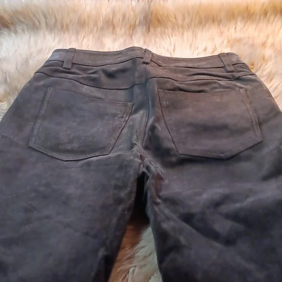 NEWPORT NEWS Womens Suede Pants - Dark Brown - Picture 4 of 6